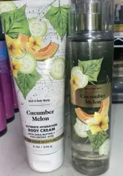 Bath and Body Works CUCUMBER MELON Fine Fragrance BODY Mist & Body Cream NEW
