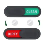 Dishwasher Magnet Clean Dirty Sign Oval Red/Green Sign, Grey