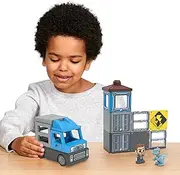 TILE TOWN Jurassic World Dino Rescue Magnetic Tiles Construction Building Set + Figures + Car, Kids 3-5+, New Action Tiles for Action Play, Realistic Builds, STEM Creative Toy