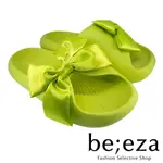 【BE;EZA】 超可愛大型蝴蝶結厚底拖鞋(亮綠)｜時尚可愛 簡約休閒