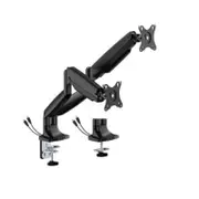 BrateckLDT82-C024UCE DUAL SCREEN HEAVY-DUTY MECHANICAL SPRING MONITOR ARM WITH USB PORTS For most 17'~35' Monitors, Matte Silver