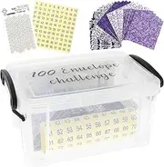 100 Envelope Challenge Box, Funny Money Saving Challenge Kit to Save $5,050 in 100 Days, Budget Planner Book for Budgeting, Reusable Money Savings Challenges Budget Box for Budgeting Planner Saving