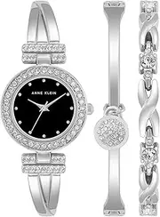 [Anne Klein] Women's Premium Crystal Accented Bangle Watch and Bracelet Set