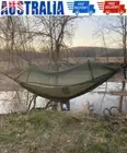 Double Hammock with Mosquito Net Hanging Sleepping Bed Camping AU Outdoor Hiking