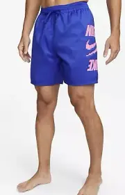 Men's Nike Swim Digi Stack 7" Volley Swim Shorts Blue