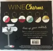 Wine Glass Charms Holiday Cheer dress up Your cocktails Set of 6 Gift