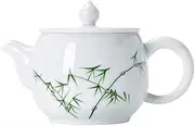 BAWHO Exquisite Hand-Painted Green Bamboo Small Teapot Underglaze Kung Fu Tea Set Black Tea Ceramic Teapot