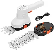 LIGO 3.6V Cordless Grass Shear with USB Recharger, 1500mAH Battery Powered, 100mm Length for Shrub Blade, 70mm Width for Grass Blade (X-2)