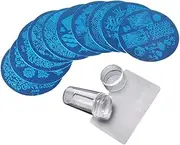 Minkissy Manicure Accessories 11pcs Nail Printing Templates Nail Art Stamping Kit with Seal