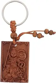 [Yardwe] Vintage Wooden Keychain Pendant Traditional Keychain Decor for Bag Car Accessories Durable Craftsmanship Smooth Touch Cute Key Ring Charm for Women