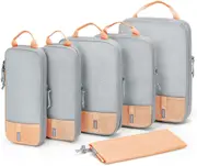 bagsmart Compression Packing Cubes for Suitcases, Travel Organizer Essentials, Expandable Luggage Suitcase Bags Set, Lightweight Organizers as Accessories Women / Men, Sunny Coral, Set of 6, Modern