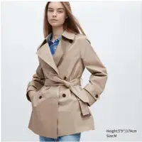 在飛比找蝦皮購物優惠-全新UNIQLO優衣庫日本購回 XS號 女裝 短版風衣 外套