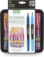 Crayola Signature Blending markers, Perfect for Blending, 14 Brilliant Colours, 2 Colourless Blenders, Great for Artists, Students, Teens and Adults, Makes a Great gift, Assorted, 16 (58 6502)