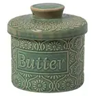 French Butter Dish with Lid, Butter Crock for Counter with Water Line, Cerami...