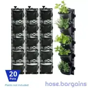 Vertical Garden Kit 20 Pots - Green Wall Hanging Planter Box Herb Succulent FAU