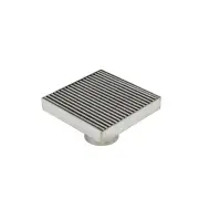 Centre Square Floor Waste - Wedge Wire / Heel Guard Style - 316 Stainless Steel