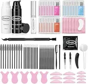 Lomansa Eyelash Lift and Color Kit Black Lash Perm Kit Curling Perming Voluminous Lashes with Complete Tools Salon Result Lasts 4 Weeks