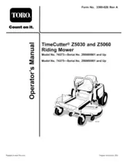 Owner's Manual TORO TimeCutter Z5030 & Z5060 Riding Mowers -Models 74373 & 74375