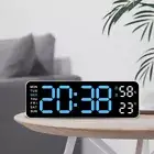 Large Digital Temperature Date Week Display Wall Clock (Whiteshell Blue Light)