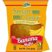 Smart Choice Whole Grain Banana Muffins, 2 Ounce - 96 per case.