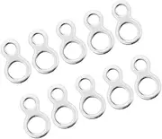 TOGEVAL 10pcs Eight Figure Ring Connector Fly Fishing Accessories Lure Making Supplies Stainless Steel Fasteners Outdoor Fishing Clips Solid Rings for Jigging Fishing Rings Fastener Clips