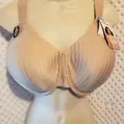 Playtex Secrets Perfectly Smooth U/W NWT Bra 4747 38DD TruSupport Beige Stripe
