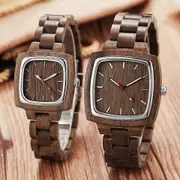 Couple Wooden Watch Male Bracelet Wrist Watches Natural Real Walnut Wood Dial Quartz Wristwatch reloj de mujer de mader Clock Couple Wood Watch