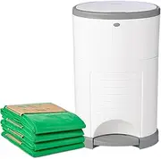 Diaper Dekor Classic Hands-Free Diaper Pail Gift Set | Just Step–Drop–Done | Doesn’t Absorb Odors | Includes 1yr of Refills | Quick Bag Change | 70% Recycled Materials | EKO White