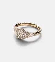 [David Yurman] David Yurman Petite Pavé 18kt gold pinky ring with diamonds I gold