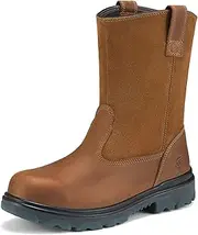 [NINGO] Steel Toe Work Boots for Men, Waterproof Wellington Boots with Full Grain Leather, Lightweight Safety Boots for Men, Oil and Slip Resistant,Pull On Work Boots for Men, for Construction, Farming