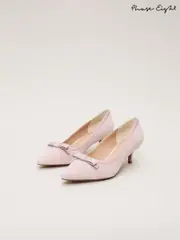 Phase Eight Pink Pink Bow Kitten Heel Court Shoes (F20019) | $251