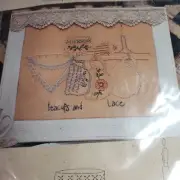 Basket Case Teacups and Lace Needlework therapy kit Embroidery