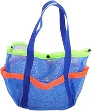 [TOGEVAL] Women's Mesh Beach Bag Large Size Waterproof Tote with Pockets for Family for Beach Pool Camping Trips