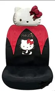 Hello Kitty Car Seat Cover with Headrest Cover (Premium Fabric Universal fit, Kitty Party Collection)