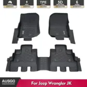 AUSGO 5D TPE Floor Mats for Jeep Wrangler JK 4Door 2012-2018 Door Sill Covered (for: Jeep)