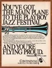 1982 Playboy Jazz Festival Vintage Print Ad/Poster Continental Airlines Wall Art