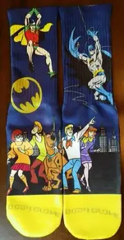 Custom Scooby Doo Vs Batman socks gamma laney oreo