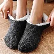 Women's Sherpa Lined Slipper Socks Non Slip Fuzzy Non-Slip Warm Fall Winter Knit Coral Fleece Socks, Cozy Plush Floor Socks for Fall Winter