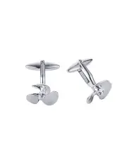 [Cudworth] Rhodium Plated Propeller Cufflinks in Silver