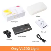 VL200 2500K-9000K Led Camera Light with Tripod Phone Holder 360° Ball Head Dimma