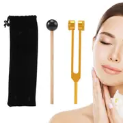 128HZ Tuning Fork With Reflex Hammer For Chakra Set Aluminum Alloy Sensory Tuning Fork-Gold