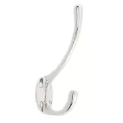 Zenith ROBE HOOK Hat Coat Decorative Round End CHROME PLATED, SILVER- 135mm