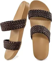 [FUDYNMALC] Slides Sandals for Women Orthopedic: Dressy Summer Beach Flat Shoes Comfortable Walking Footwear with Arch Support
