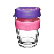 KeepCup LongPlay Reusable 340ml Glass Coffee Cup Travel Drink Mug Medium Bloom