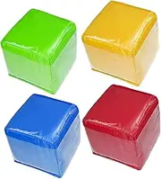 Hohopeti 4Pcs Color Learning Aid Dice DIY Educational Game Blocks for Writable and Portable Learning for Classroom Activities and Early Education Fun