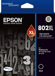 Epson 802XL - High Capacity DURABrite Ultra - Black Ink Cartridge [C13T356192]