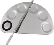 Tofficu Semicircle Stainless Steel Paint Palette Tray Watercolor Painting Mixing Set Art Paint Drawing Trays
