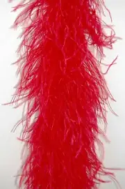 4 Ply OSTRICH FEATHER BOA - RED 2 Yards; Costumes/Hats/Craft/Bridal/Trim 72"