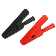 1Pair Alligator Clips,Insulated Crocodile Test Clamps(Black,Red,Silver,3.1")