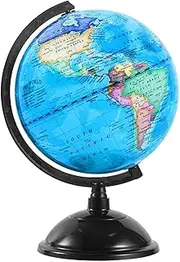 KISEER 8 Inch World Globe with Stand Rotating Earth Spinning Globe for Kids Geography Classroom Education or Decorations (Blue)